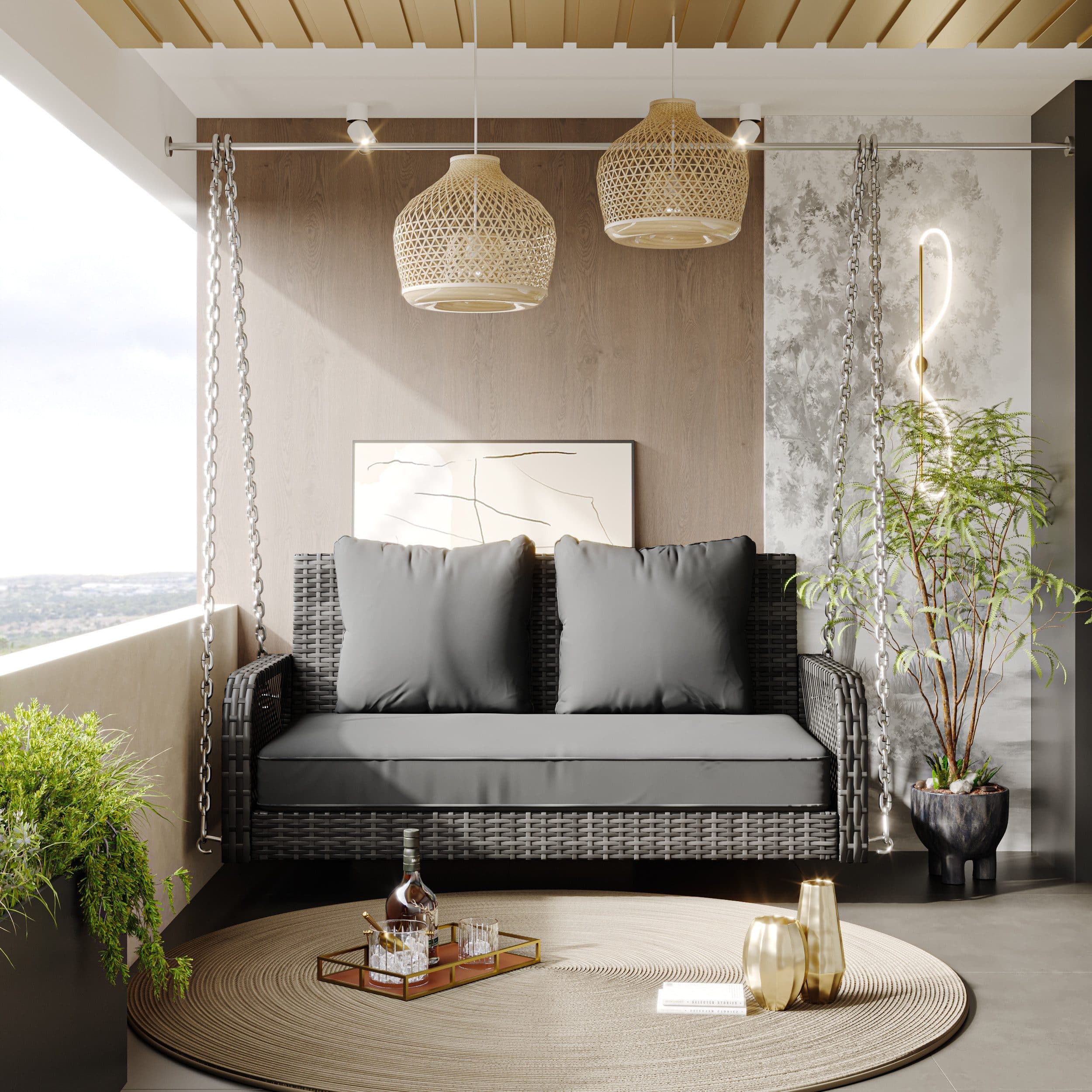 Flieks Hollywoodschaukel 2-Sitzer Rattan - Bild 2