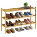 SONGMICS Bambus Schuhregal 3 Ebenen stapelbar Bild 2
