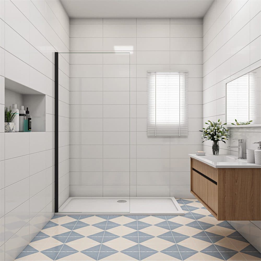 Duschparadies Duschwand 8mm ESG Klarglas EasyClean NanoGlas Schwarz - Bild 2