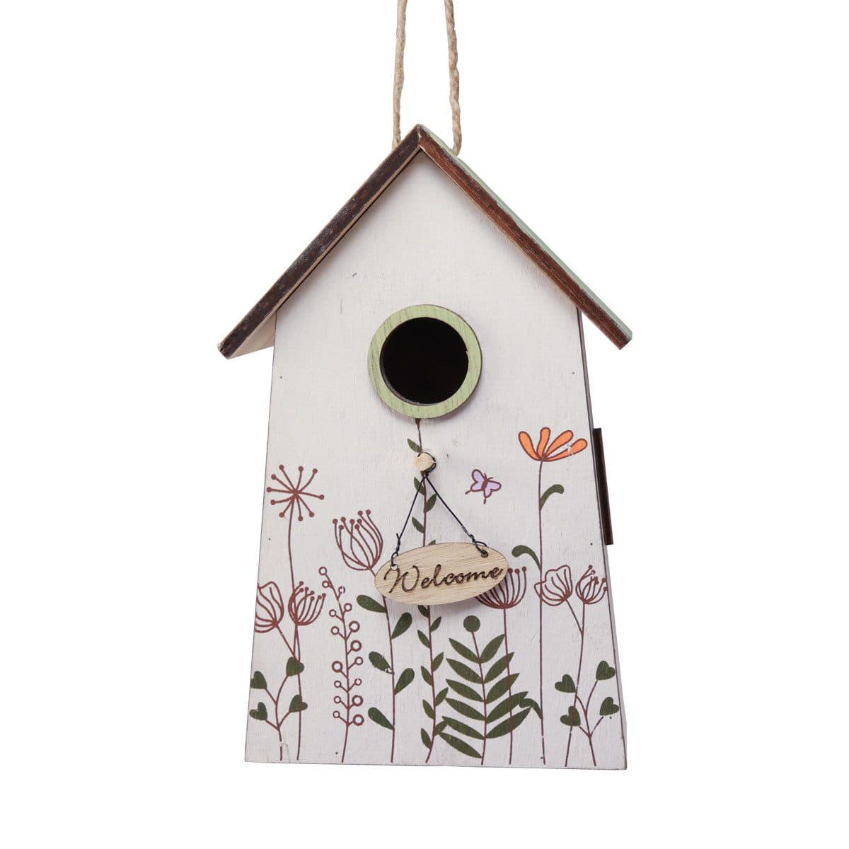 Viana Deko-Vogelhaus Weiß/Grün mit Blumenmotiv - Bild 2