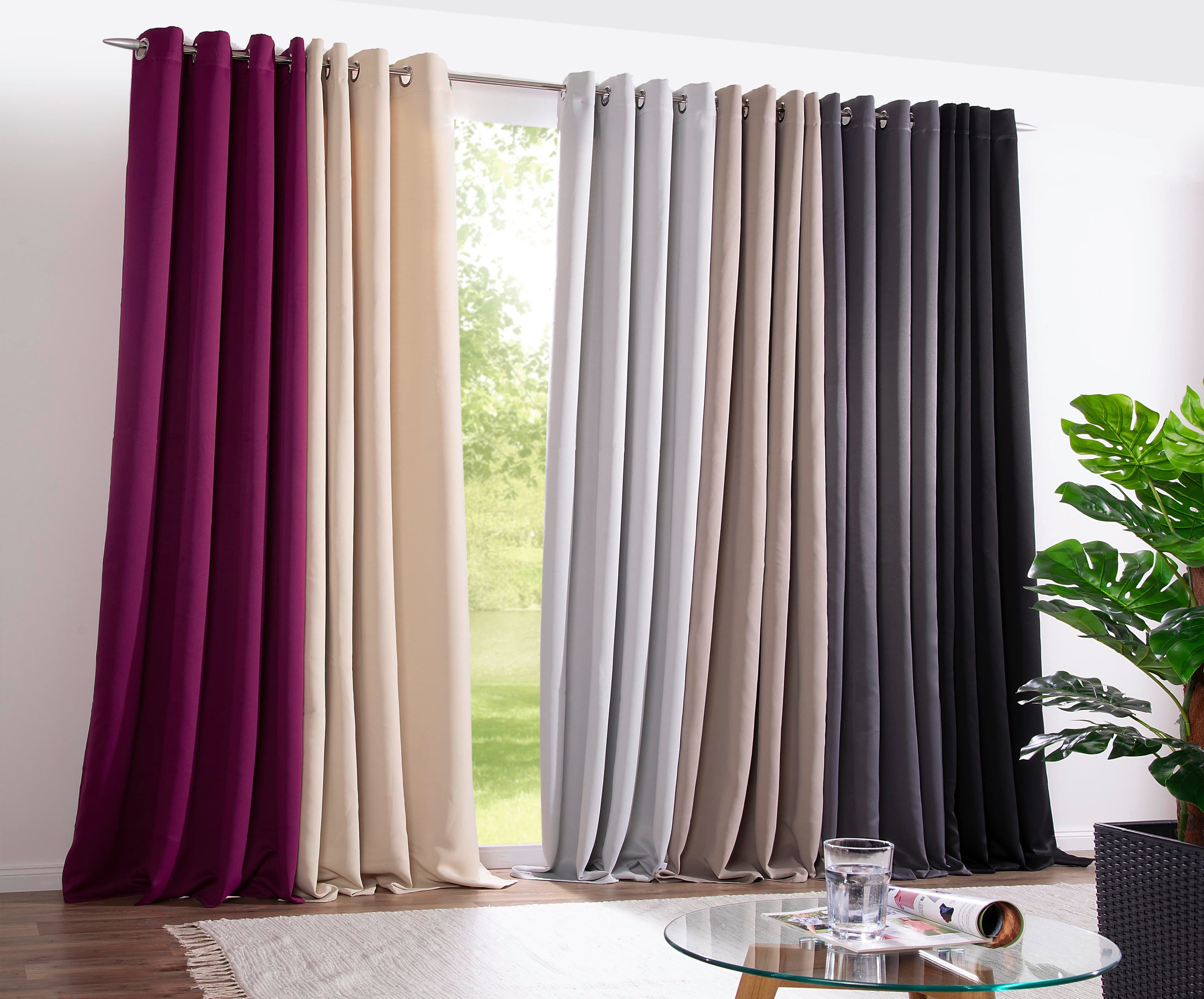 DecoHome24 Gardine Brillant 2er-Set blickdicht hellgrau Polyester - Bild 2