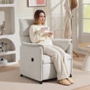 HOMCOM Relaxsessel Elektrisch Fernsehsessel mit Liegefunktion, Bürstenloser Motor, Creme Bild 2