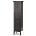 COSTWAY Hochschrank Bad 37x160cm 2 Türen Grau/Weiß/Schwarz Bild 2