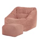 ICON Sitzsack Riesen Sessel aus Cord Flauschig „Natalia" mit Hocker (Spar-Set, 1 x Sitzsack-Sessel, 1 x Fußhocker), Sitzsack XXL, Made in Germany, für Erwachsene & Kinder, für Wohnzimmer Bild 2