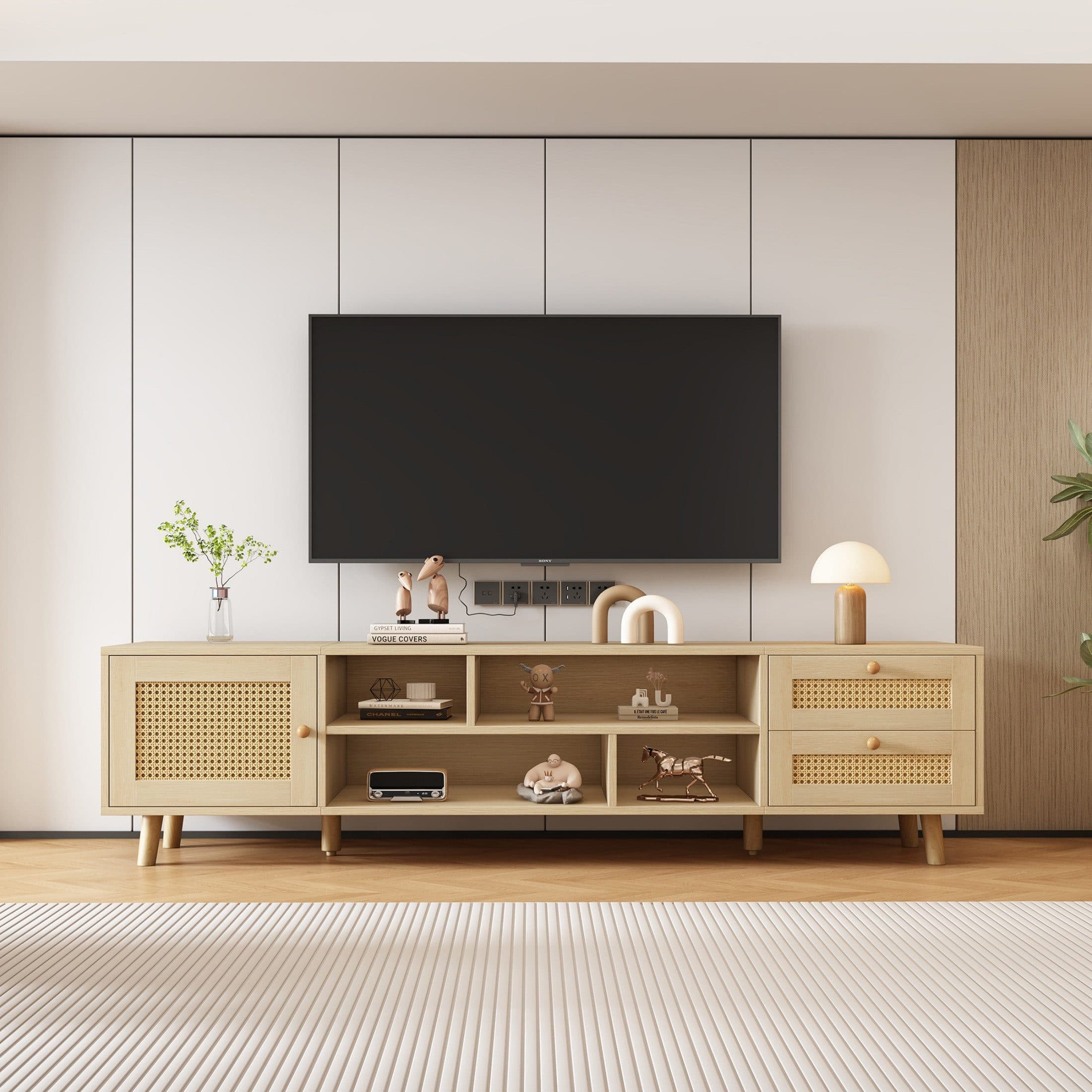 autolock TV-Lowboard 160 cm mit Rattan Front - Bild 2