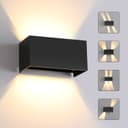 LETGOSPT Wandleuchte LED Wandlampe Innen/Außen Aluminium Wandleuchte Auf & ab Einstellbarer, LED fest integriert, warmweiß, 12W Quader LED Außenwandleuchte, IP65 Wasserdichte, für Hallen, Hotel Bild 2
