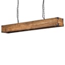 hofstein Pendelleuchte Spezia Schwarz/Natur Holz Metall 4x E27 Bild 2
