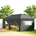 Outsunny Faltpavillon 6x3m Schwarz mit UV-Schutz und abnehmbaren Wänden Bild 2
