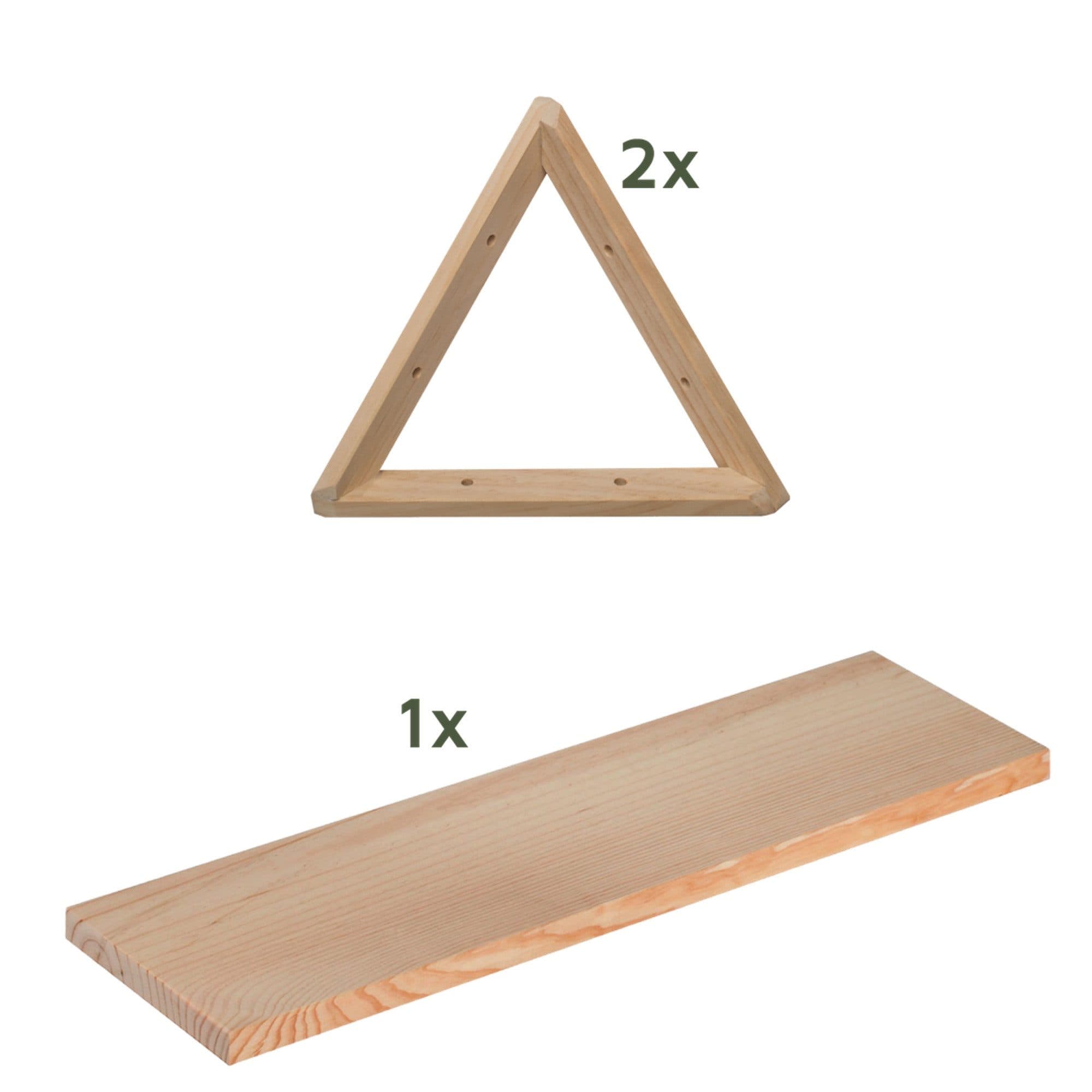 Astigarraga Kit Line Wandregal Triangel Set Kiefer Vollholz 3-tlg - Bild 2