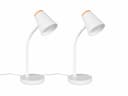 Reality Leuchten LED Schreibtischlampe 2er Set Weiß Schwanenhals Bild 2