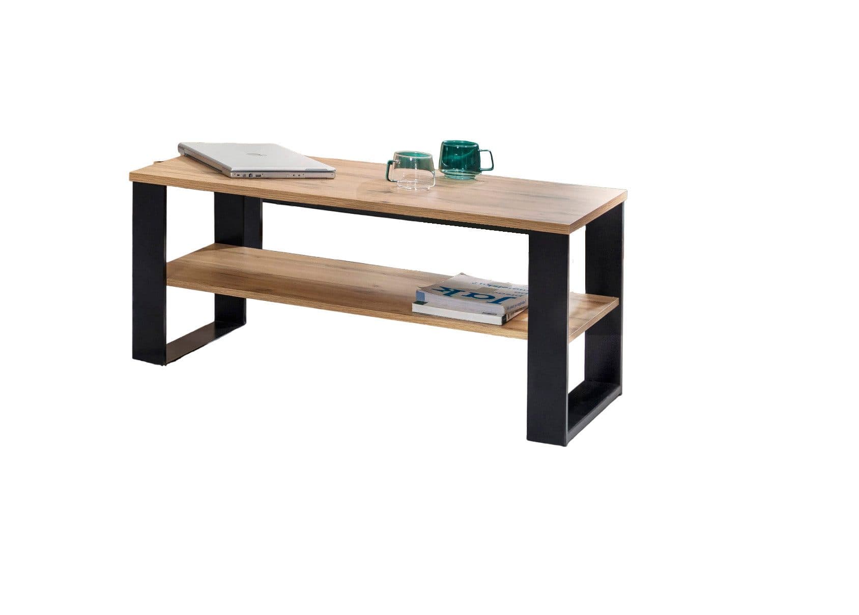 designimpex Couchtisch DC-5 Eiche Wotan Schwarz Matt - Bild 2