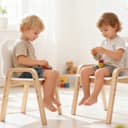 AIYAPLAY Kinderstuhl für Kinder im Alter von 3-15 Jahren, Höhenverstellbar, stapelbar, Weiß Bild 2