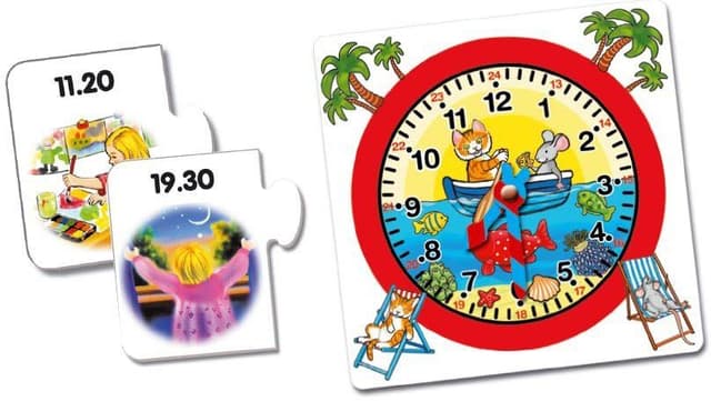 Noris Lern die Uhr für Kinder ab 5 Jahren mit Puzzles und Lernuhren