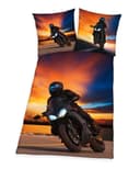 Herding Bettwäsche Motorrad Schwarz Orange 2-teilig Digitaldruck Bild 2