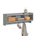 SoBuy Wandgarderobe FHK28 Hellgrau mit 3 Fächern und 4 Haken Bild 2