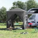 Outsunny Faltpavillon 2x2m Schwarz mit 4 Seitenwänden und UV-Schutz Bild 2