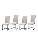 HTI-Line Freischwinger 4er-Set Creme Kufengestell Metall Bild 2