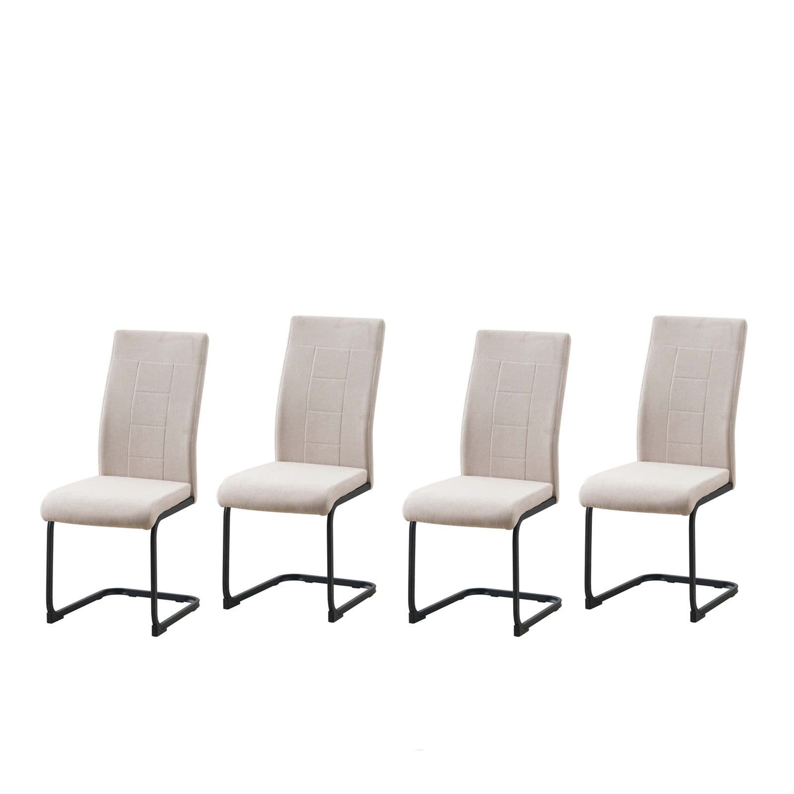 HTI-Line Freischwinger 4er-Set Creme Kufengestell Metall - Bild 2