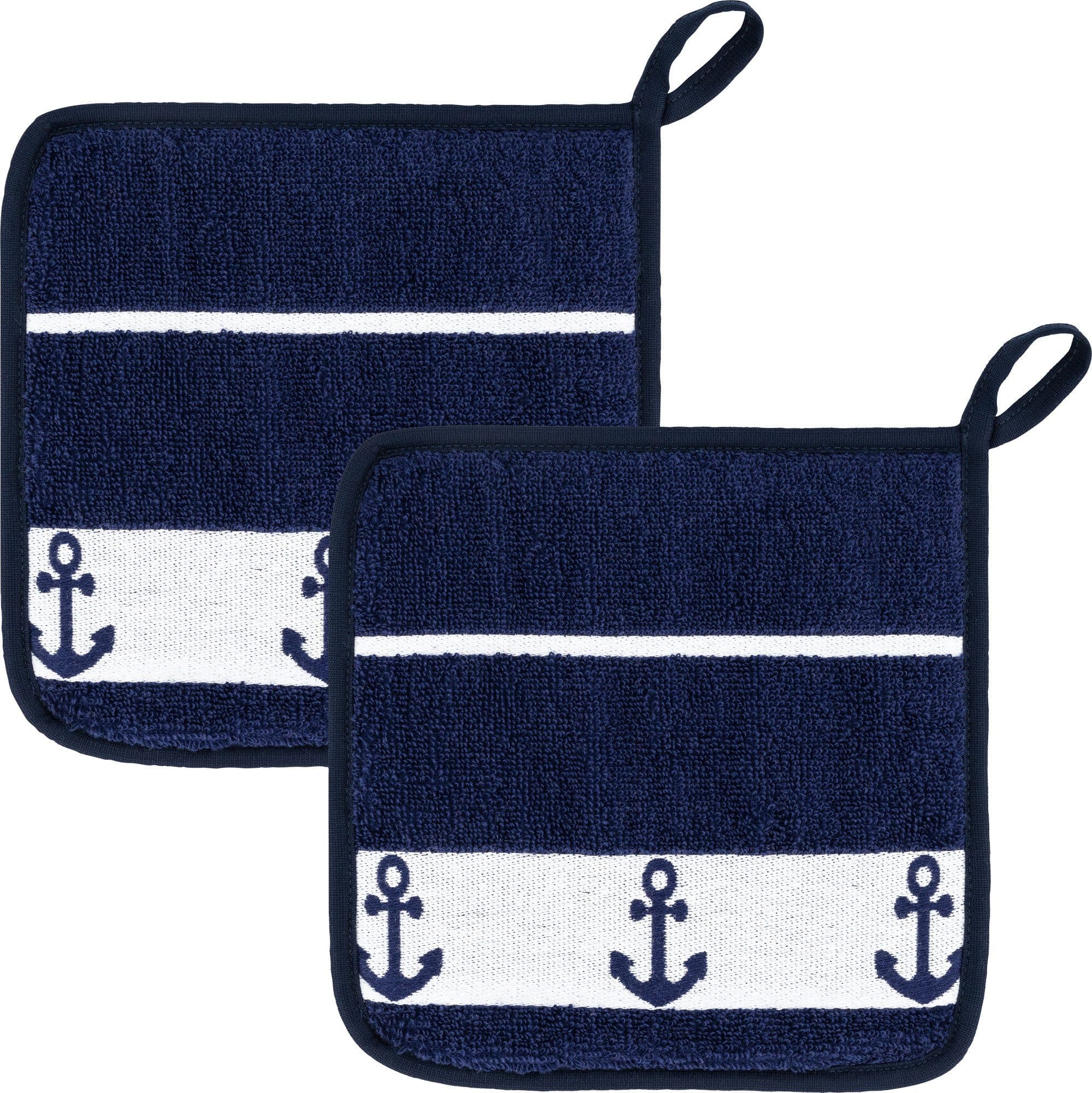 Kracht Topflappen 2er-Pack Anker Frottier Motiv