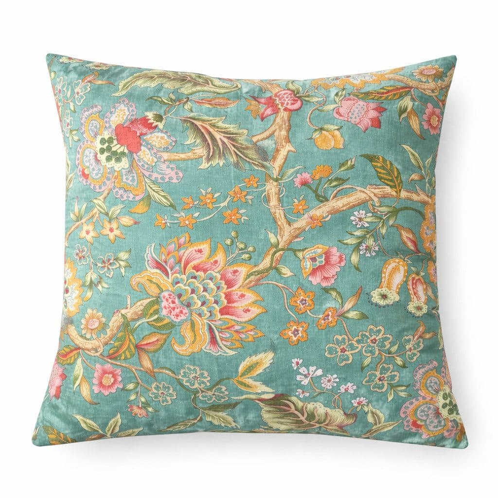 HOSSNER - HOMECOLLECTION Kissenbezug Amara-Petrol Florales Muster 50x50 cm - Bild 2