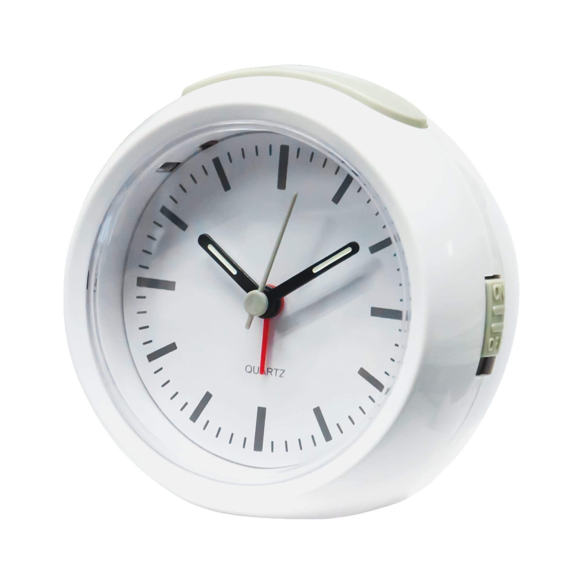 Miraval Analoger Quarzwecker Weiß mit Snooze & Beleuchtung
