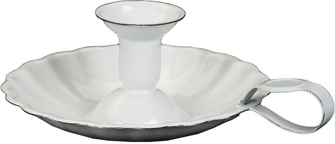 Kerzenständer AMBIENTE HAUS Emaille Antikweiß - Bild 2