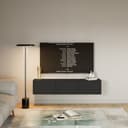 Selsey TV-Schrank FRAMME Wandhängend Schwarz Modern Bild 2