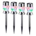 Seasonals LED Solarleuchte 1027 RGB Farbwechsel 4er Set silber Bild 2