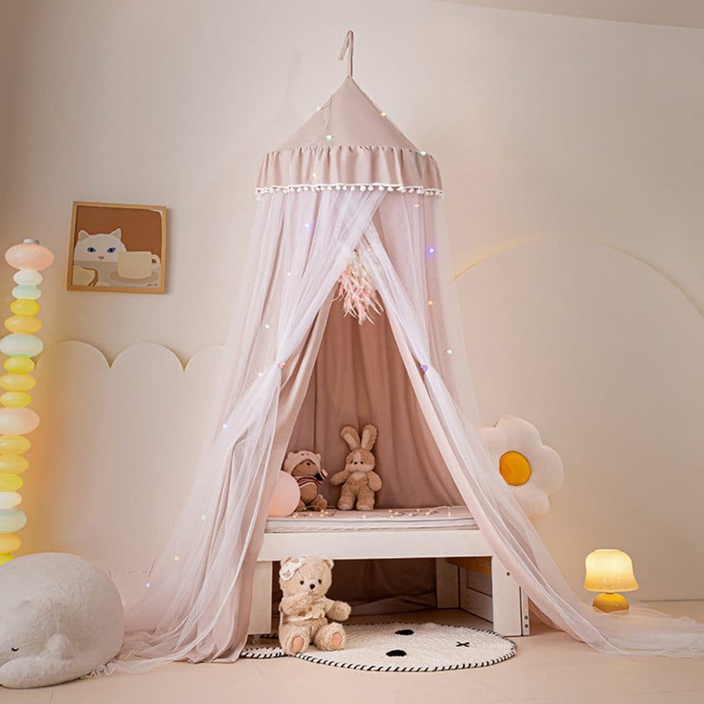 BTTO Betthimmel Rosa Polyester Moskitonetz ohne Bohren - Bild 2