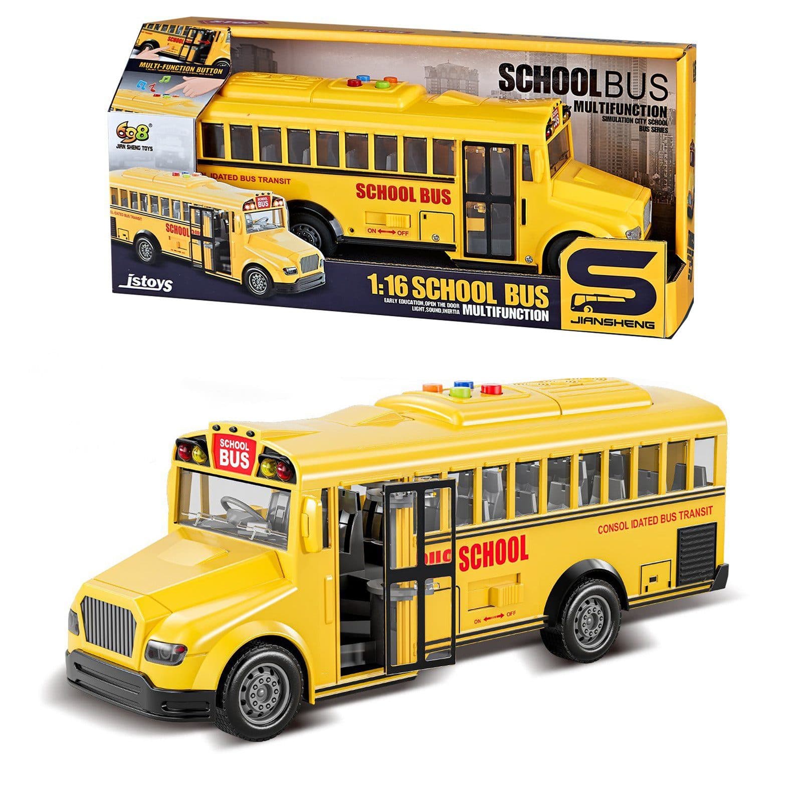 Esun Spielzeug-Auto 1:16 Bus mit Sound und Licht Gelb - Bild 2
