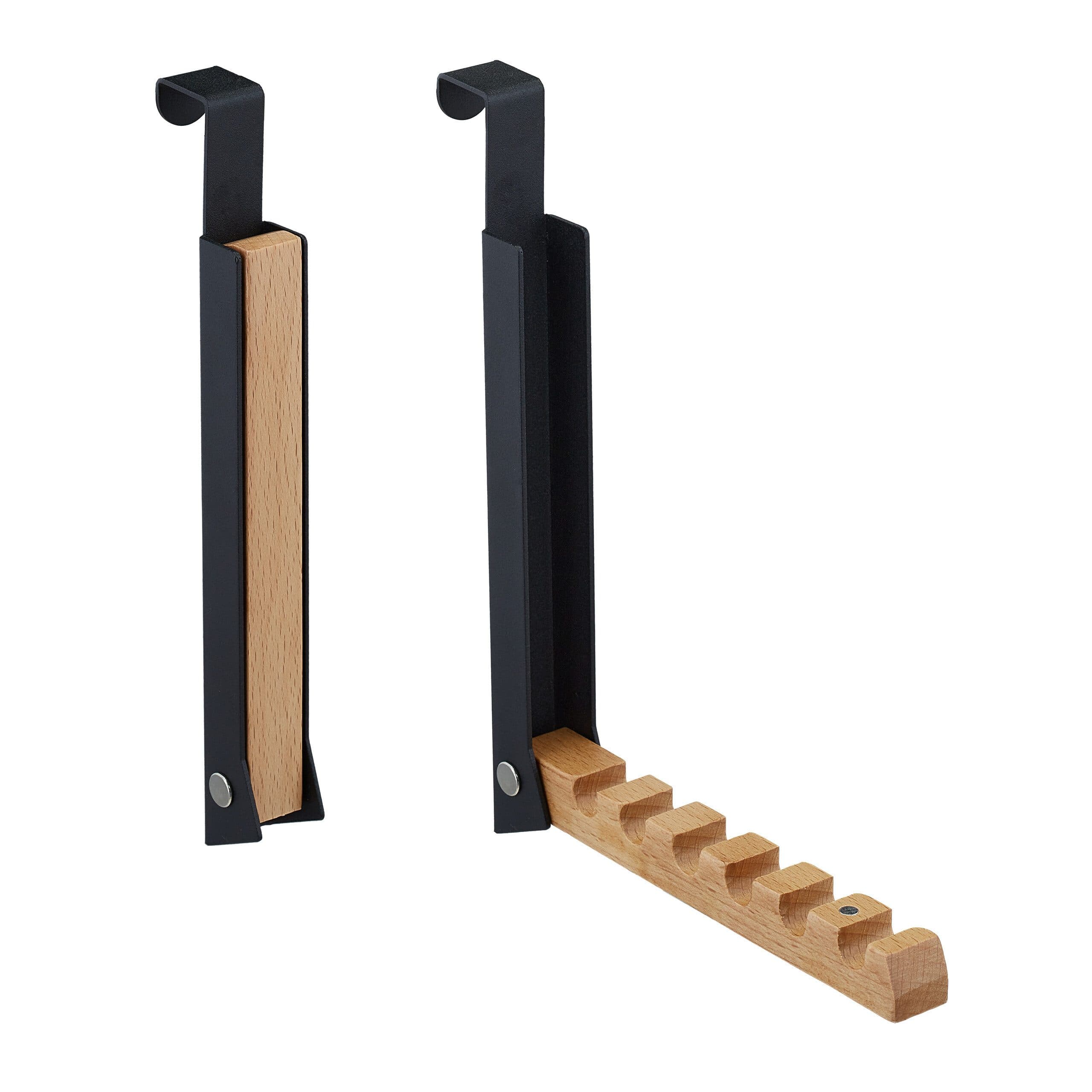 relaxdays Türhaken Klappbare Türgarderobe 2er Set Schwarz - Bild 2