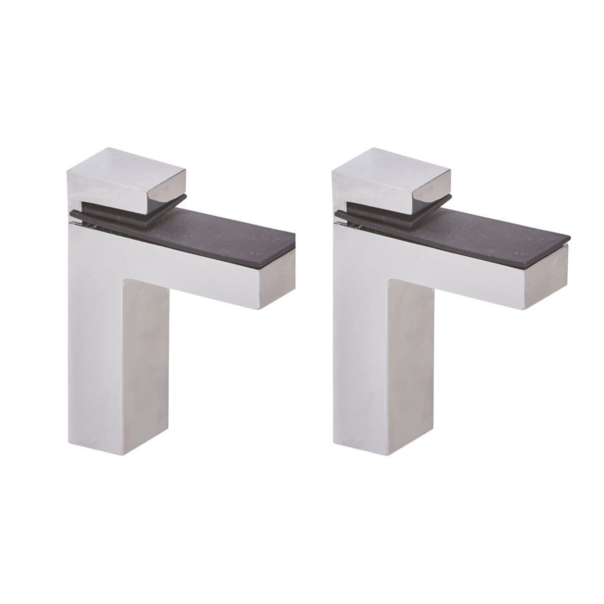 HOOZ Wandregalhalter 2er Set Chrom Silber L-Form - Bild 2
