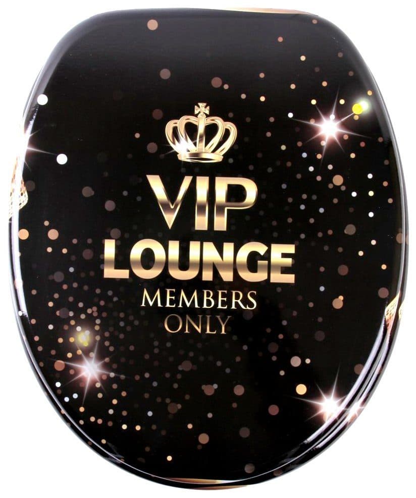 SANILO VIP Lounge WC-Sitz Schwarz/Gold Oval MDF - Bild 2