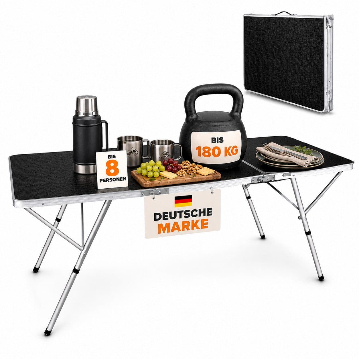 Onbest Klapptisch Sylt Aluminium Gestell Klappbar - Bild 2