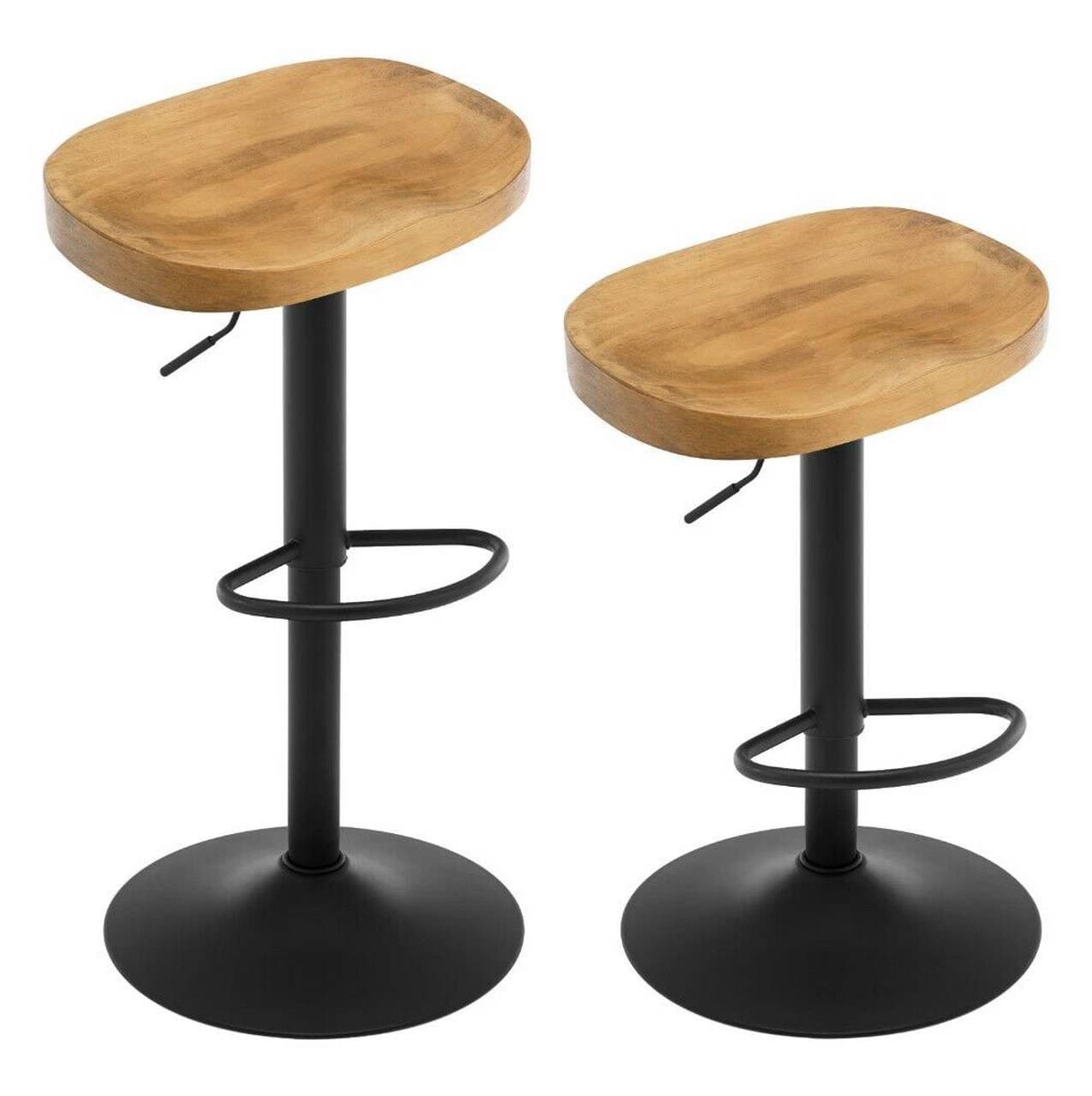 Woltu Barhocker 2er Set Höhenverstellbar Massivholz Metall - Bild 2