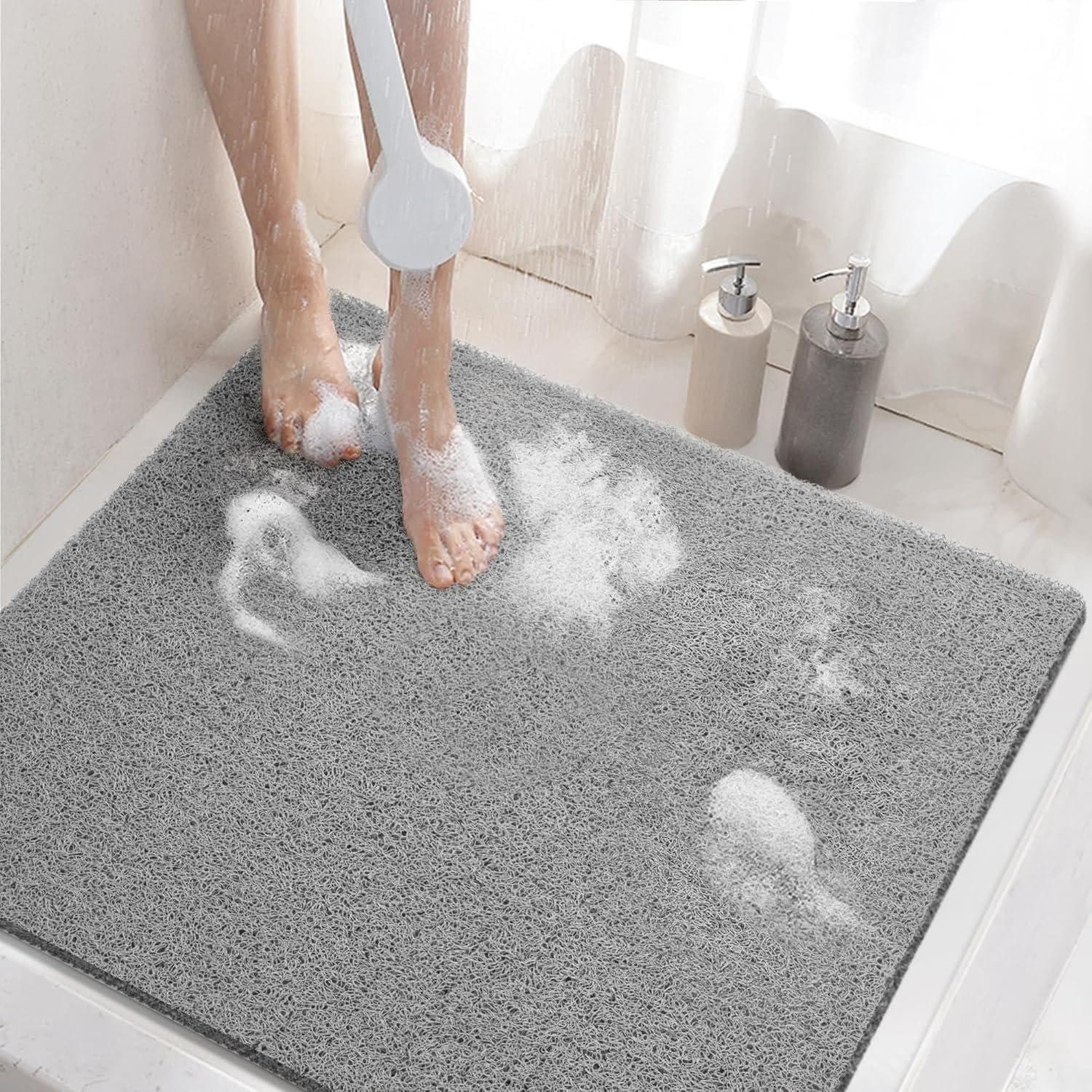 LuxusKollektion Duschmatte Grau Rutschfest PVC-Luffa 60x60cm - Bild 2