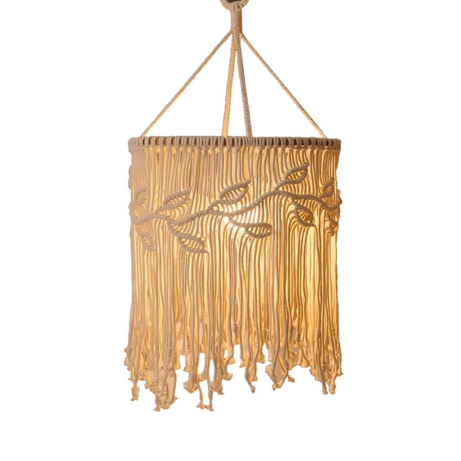 GarveeMore Boho Makramee Lampenschirm mit Quasten, Handgefertigt - Bild 2