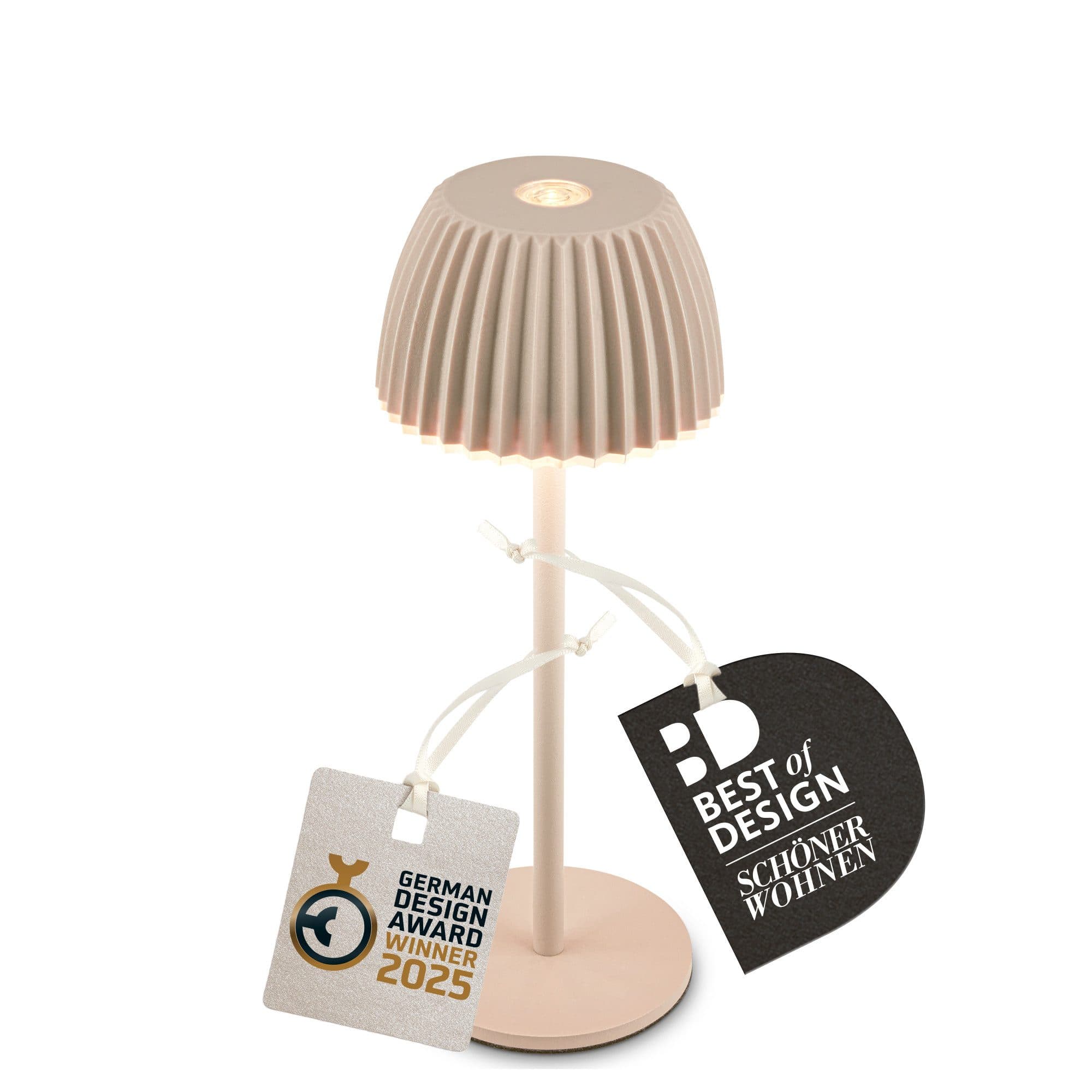 BRILONER LED Tischleuchte RIFFLE Beige Akku Touchdimmer IP44 - Bild 2