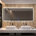 AQUALAVOS Badspiegel 160x70cm mit LED Beleuchtung Touch/Wandschalter Wandspiegel Beschlagfrei Kalt/Warm Licht Dimmbar Helligkeit-Speicherfunktion Bild 2