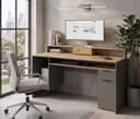 OTTO HOME Schreibtisch Peoria Grau Eiche mit Schublade Bild 2