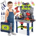 kinderplay Lernspielzeug Kinder Werkbank mit Bohrmaschine – 2in1 Set Bild 2