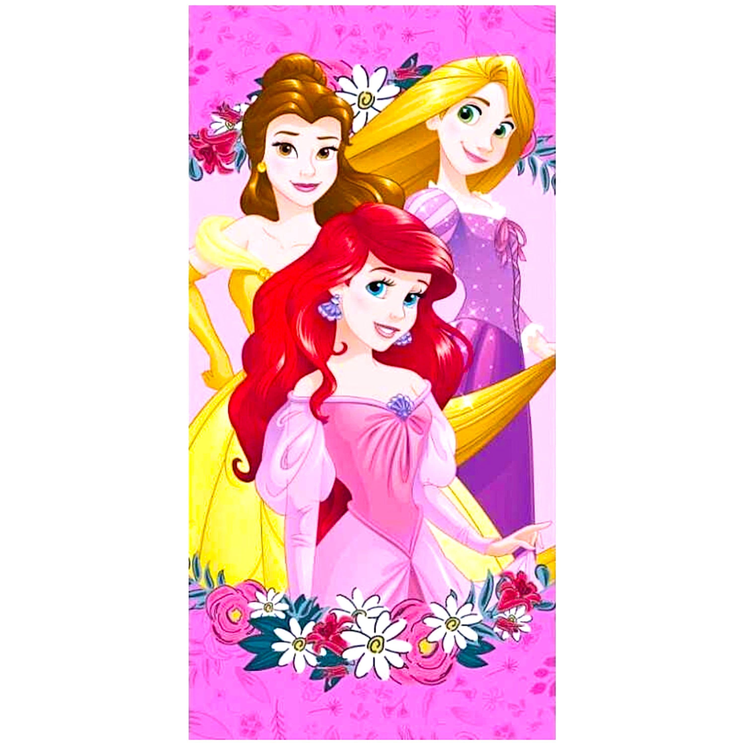 Disney Princess Badetuch Arielle, Belle & Rapunzel Baumwolle 70 x 140 cm