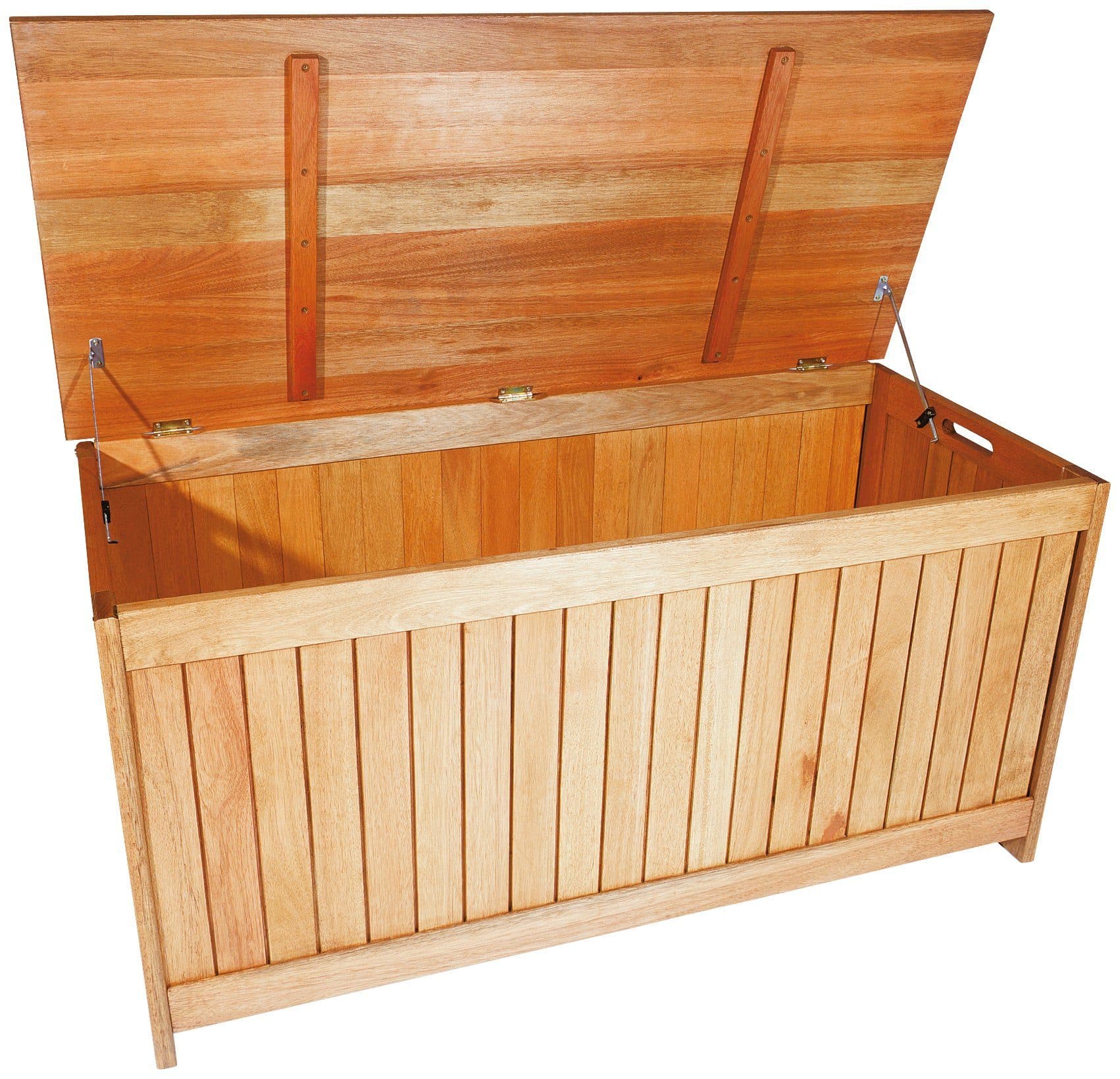 MERXX Auflagenbox Eukalyptus Massivholz Braun 125x56x62 cm