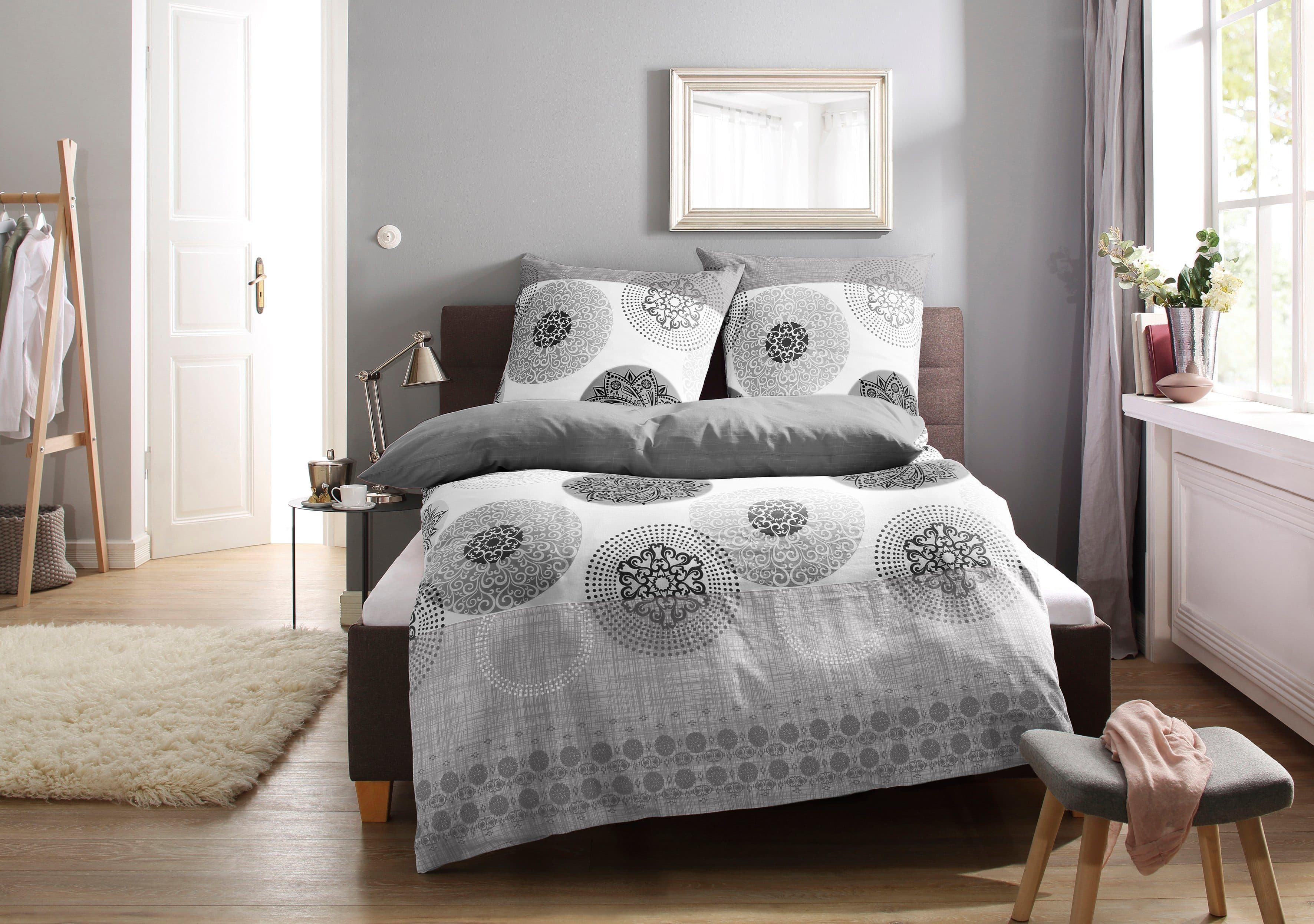 OTTO home Bettwäsche Tesso Grau Anthrazit Ornamente Polycotton - Bild 2