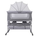 JEOBEST Beistellbett 3in1 Grau mit Moskitonetz & Rollen Bild 2