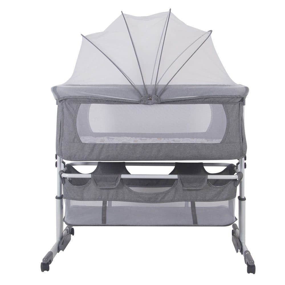 JEOBEST Beistellbett 3in1 Grau mit Moskitonetz & Rollen - Bild 2