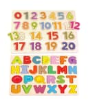 Lelin Lernspielzeug ABC & Zahlenpuzzle Set Holz Bunt Bild 2