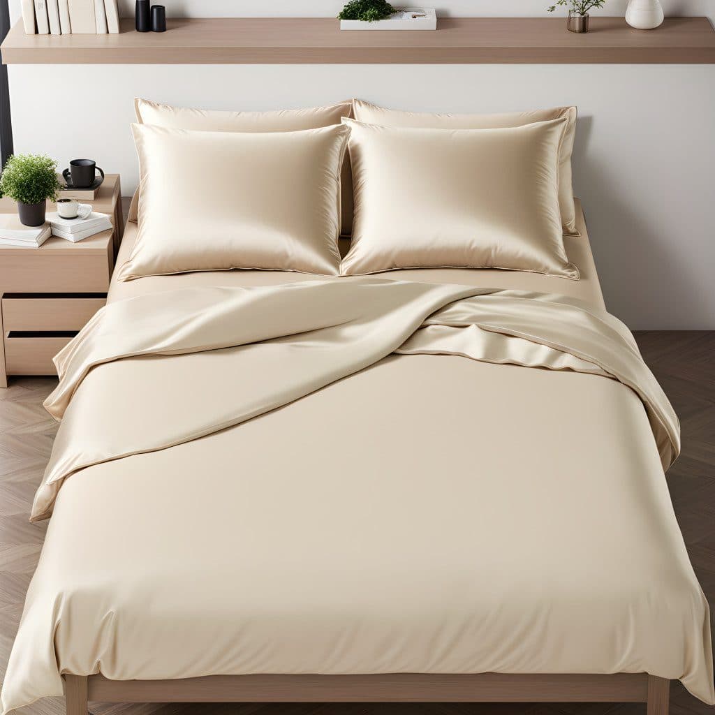Cozyor Wendebettwäsche Satin & Mikrofaser Beige 3-teilig - Bild 2