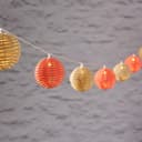 Lights4fun LED-Lichterkette 10er Solar Rattan Kugeln Bunt Bild 2