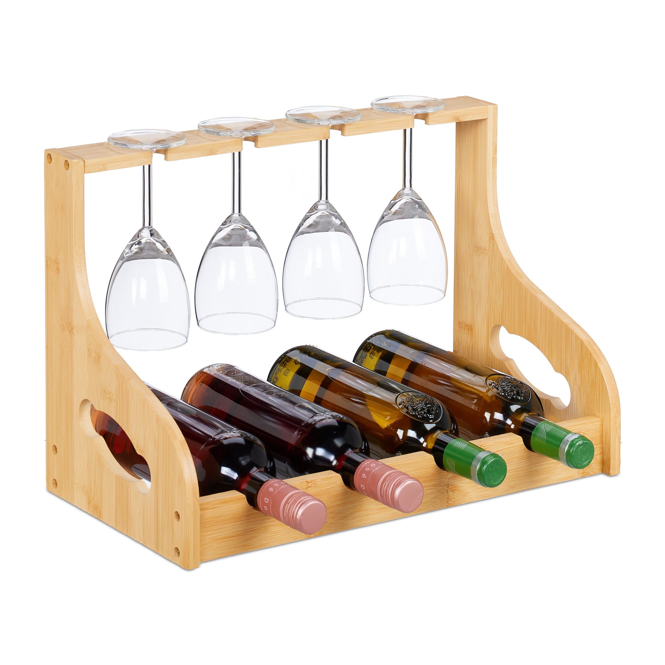 relaxdays Weinregal mit Glashalter Bambus - Bild 2